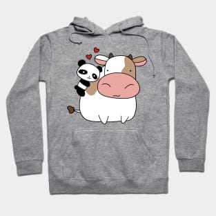 Panda Loves Cow Hoodie